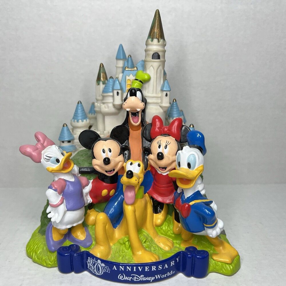 Walt Disney World 30th Anniversary Castle Piggy Coin Bank Mickey Donald *NO PLUG